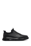 Erkek Siyah Bağcıklı Deri Sneaker | Derimod Erkek Siyah Bağcıklı Deri Sneaker | Derimod