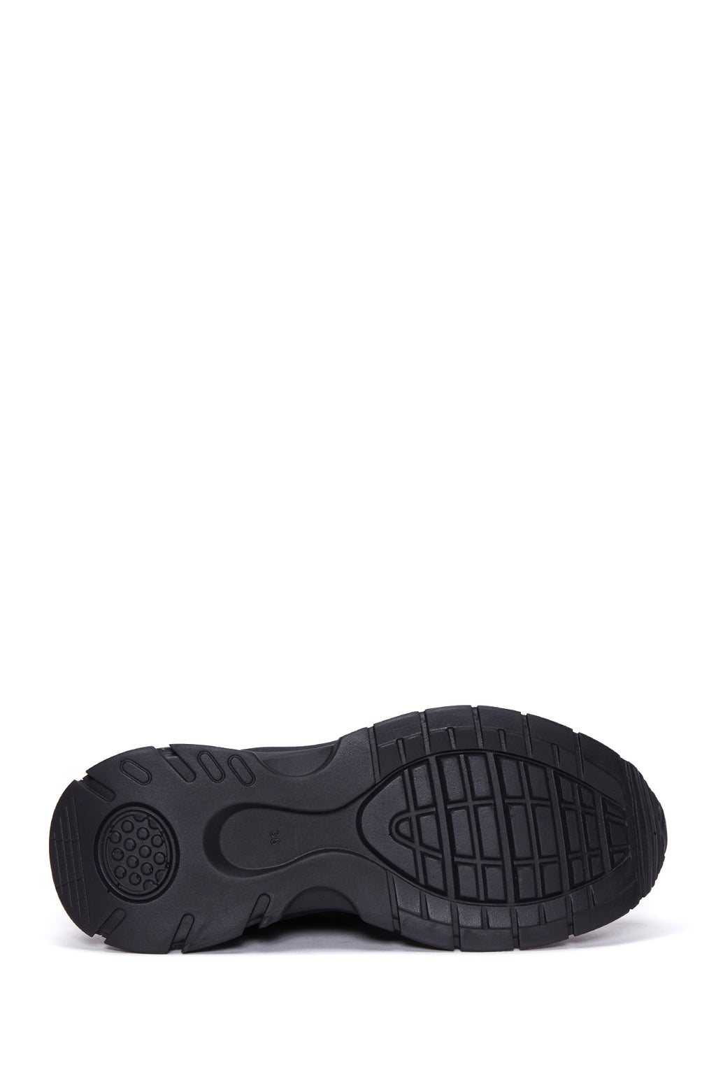 Kadın Siyah Kalın Tabanlı Bağcıklı Sneaker
