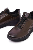 Men's Brown Lace-Up Leather Casual Sneaker | Derimod Men's Brown Lace-Up Leather Casual Sneaker | Derimod