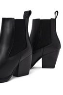 Women's Black Thick Heeled Leather Chelsea Boot | Derimod Women's Black Thick Heeled Leather Chelsea Boot | Derimod