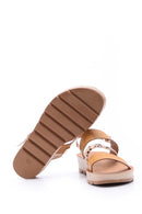 Kadın Gold Leopar Detaylı Sandalet | Derimod Kadın Gold Leopar Detaylı Sandalet | Derimod