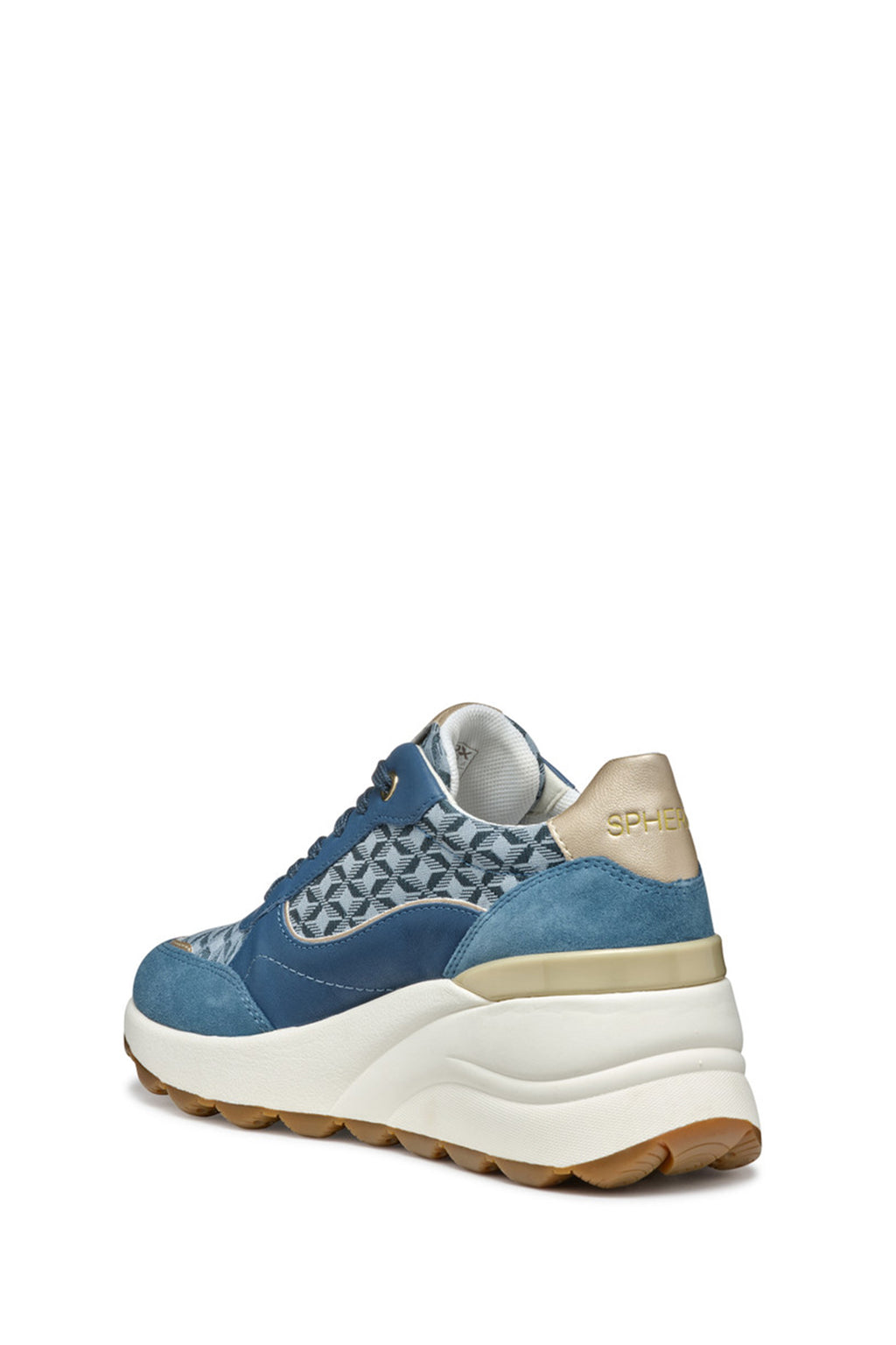 Geox Kadın Mavi D Spherica Ec13 A - Nap + Emb.Te Bağcıklı Dolgu Topuklu Sneaker