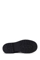 Women's Black Zipper Leather Combat Boots | Derimod Women's Black Zipper Leather Combat Boots | Derimod