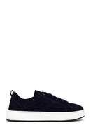 Erkek Lacivert Bağcıklı Süet Deri Sneaker | Derimod Erkek Lacivert Bağcıklı Süet Deri Sneaker | Derimod