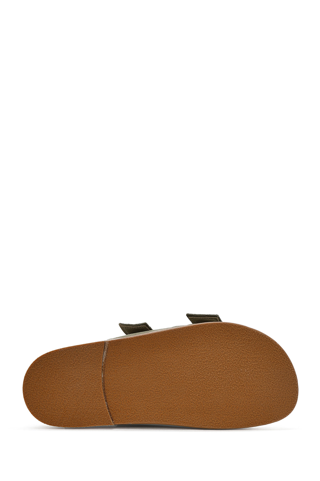 Kadın Yeşil Çift Tokalı Süet Deri Terlik
