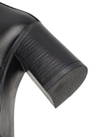 Women's Black Thick Heeled Leather Chelsea Boot | Derimod Women's Black Thick Heeled Leather Chelsea Boot | Derimod