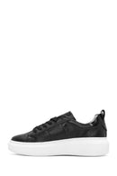 Kadın Siyah Bağcıklı Deri Sneaker | Derimod Kadın Siyah Bağcıklı Deri Sneaker | Derimod
