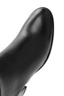 Women's Black Zippered Thick Heel Leather Boots | Derimod Women's Black Zippered Thick Heel Leather Boots | Derimod