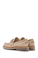 Kadın Bej Deri Maskülen Loafer | Derimod Kadın Bej Deri Maskülen Loafer | Derimod