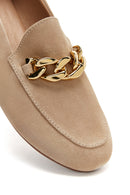 Kadın Deri Süet Zincirli Loafer | Derimod Kadın Deri Süet Zincirli Loafer | Derimod