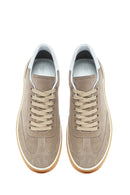 Men's Beige Lace-Up Suede Leather Sneaker | Derimod Men's Beige Lace-Up Suede Leather Sneaker | Derimod