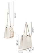 Women's Cream Long Strap Printed Shoulder Bag | Derimod Women's Cream Long Strap Printed Shoulder Bag | Derimod