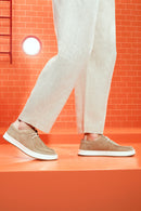 Men's Beige Lace-up Suede Leather Casual Shoes | Derimod Men's Beige Lace-up Suede Leather Casual Shoes | Derimod