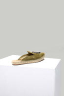 Women's Green Leather Slippers | Derimod Women's Green Leather Slippers | Derimod