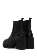 Women's Black Leather Platform Heeled Boots | Derimod Women's Black Leather Platform Heeled Boots | Derimod