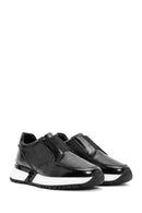 Erkek Siyah Kroko Desenli Deri Sneaker | Derimod Erkek Siyah Kroko Desenli Deri Sneaker | Derimod