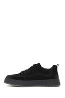 Erkek Siyah Bağcıklı Kalın Tabanlı Nubuk Deri Sneaker | Derimod Erkek Siyah Bağcıklı Kalın Tabanlı Nubuk Deri Sneaker | Derimod