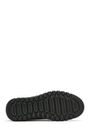 Erkek Siyah Bağcıklı Deri Casual Sneaker | Derimod Erkek Siyah Bağcıklı Deri Casual Sneaker | Derimod