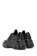 Women's Black Lace-Up Thick Soled Sneaker | Derimod Women's Black Lace-Up Thick Soled Sneaker | Derimod