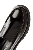 Kadın Siyah Rugan Deri Maskülen Loafer | Derimod Kadın Siyah Rugan Deri Maskülen Loafer | Derimod