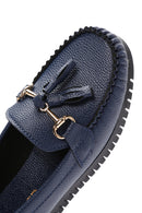 Kadın Lacivert Püskül Detaylı Loafer | Derimod Kadın Lacivert Püskül Detaylı Loafer | Derimod