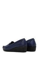 Kadın Lacivert Dolgu Topuklu Loafer | Derimod Kadın Lacivert Dolgu Topuklu Loafer | Derimod