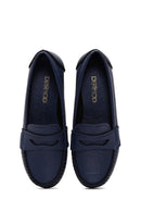 Kadın Lacivert Dolgu Topuklu Loafer | Derimod Kadın Lacivert Dolgu Topuklu Loafer | Derimod