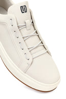 Erkek Beyaz Bağcıklı Deri Sneaker | Derimod Erkek Beyaz Bağcıklı Deri Sneaker | Derimod