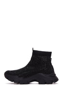 Kadın Siyah Taşlı Bilekli Sneaker | Derimod Kadın Siyah Taşlı Bilekli Sneaker | Derimod