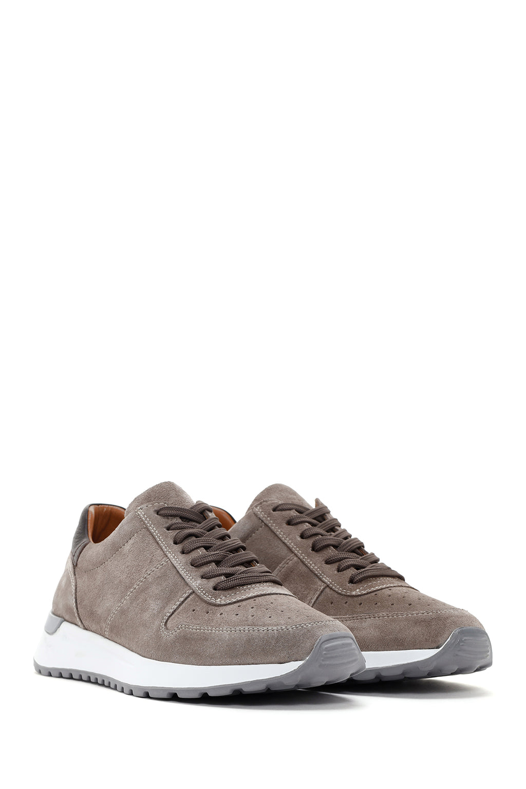 Erkek Vizon Deri Casual Sneaker