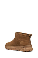 Geox Women Tan D Spherica 4X4 B Abx B - Suede Suede Leather Teddy Boot | Derimod Geox Women Tan D Spherica 4X4 B Abx B - Suede Suede Leather Teddy Boot | Derimod