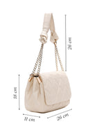 Women's Cream Quilted Shoulder Bag | Derimod Women's Cream Quilted Shoulder Bag | Derimod