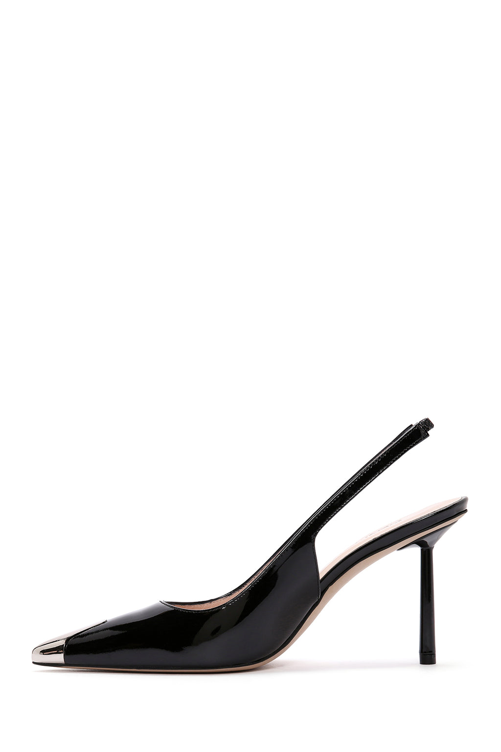 Kadın Siyah Arkası Açık Topuklu Rugan Deri Ayakkabı