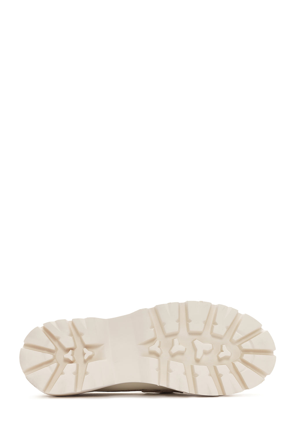 Kadın Krem Deri Maskülen Loafer