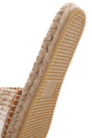 Kadın Bej Hasır Tabanlı Örgü Espadril Terlik | Derimod Kadın Bej Hasır Tabanlı Örgü Espadril Terlik | Derimod