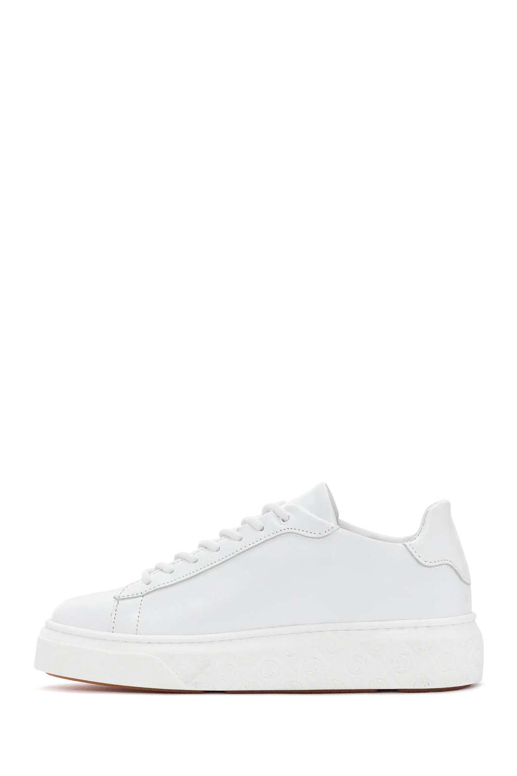 Kadın Beyaz Bağcıklı Deri Sneaker