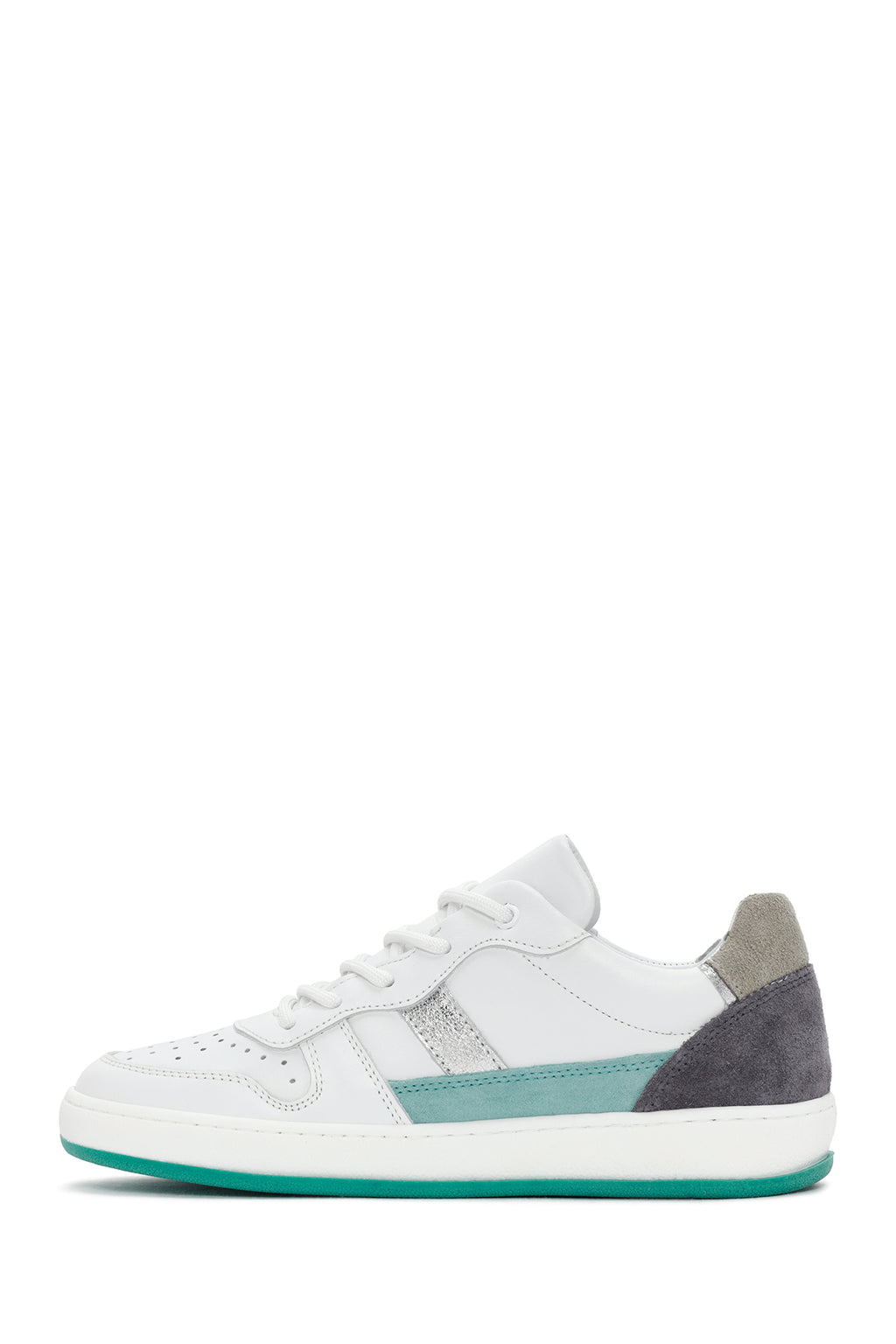 Kadın Beyaz Bağcıklı Deri Sneaker