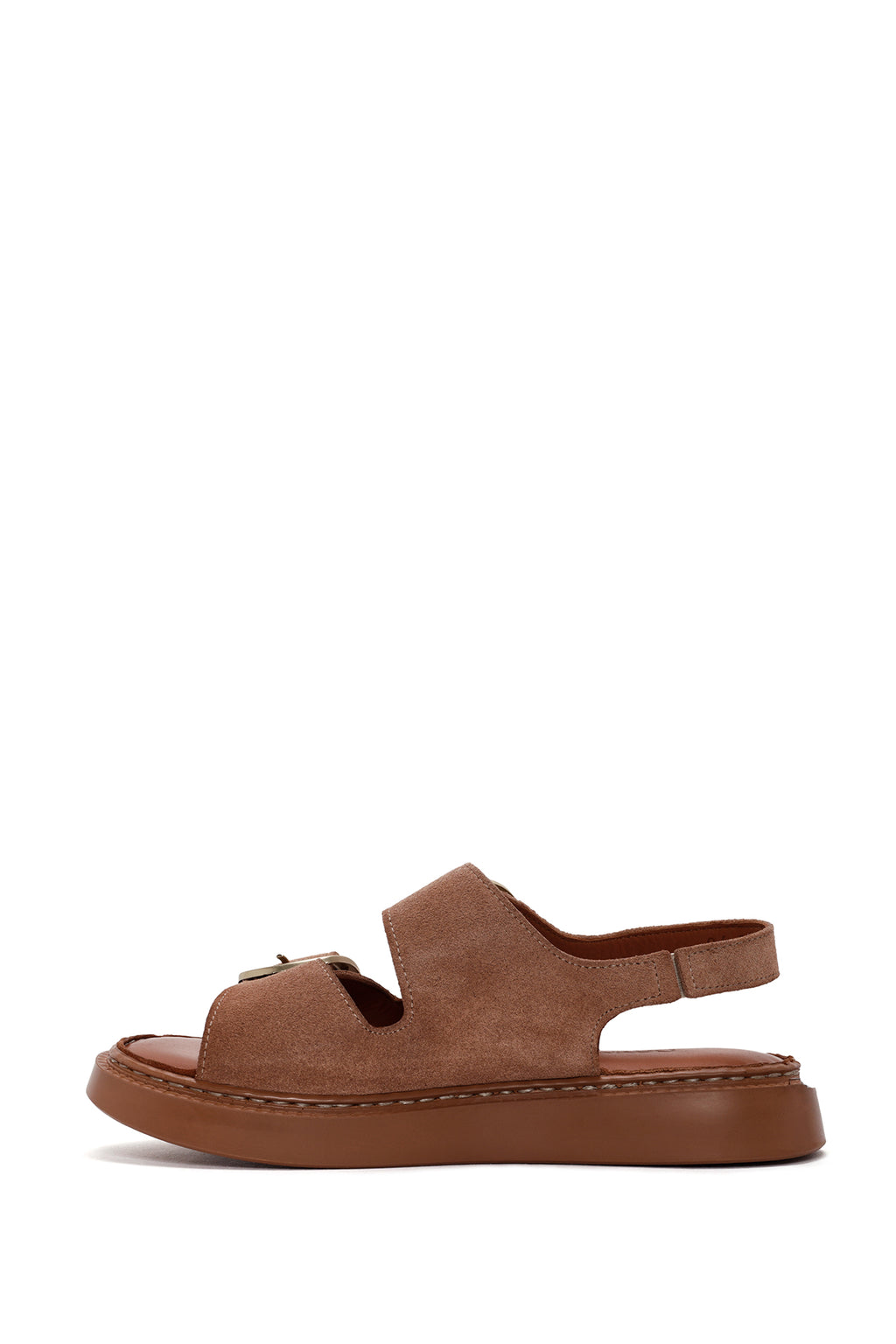 Kadın Pudra Deri Comfort Sandalet