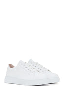 Kadın Beyaz Bağcıklı Deri Sneaker | Derimod Kadın Beyaz Bağcıklı Deri Sneaker | Derimod