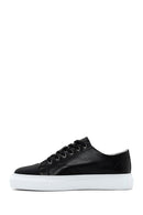 Erkek Siyah Bağcıklı Deri Sneaker | Derimod Erkek Siyah Bağcıklı Deri Sneaker | Derimod