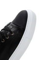 Erkek Siyah Bağcıklı Deri Sneaker | Derimod Erkek Siyah Bağcıklı Deri Sneaker | Derimod