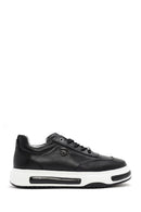 Erkek Siyah Kalın Tabanlı Bağcıklı Deri Sneaker | Derimod Erkek Siyah Kalın Tabanlı Bağcıklı Deri Sneaker | Derimod