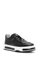 Erkek Siyah Kalın Tabanlı Bağcıklı Deri Sneaker | Derimod Erkek Siyah Kalın Tabanlı Bağcıklı Deri Sneaker | Derimod