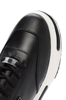 Erkek Siyah Kalın Tabanlı Bağcıklı Deri Sneaker | Derimod Erkek Siyah Kalın Tabanlı Bağcıklı Deri Sneaker | Derimod
