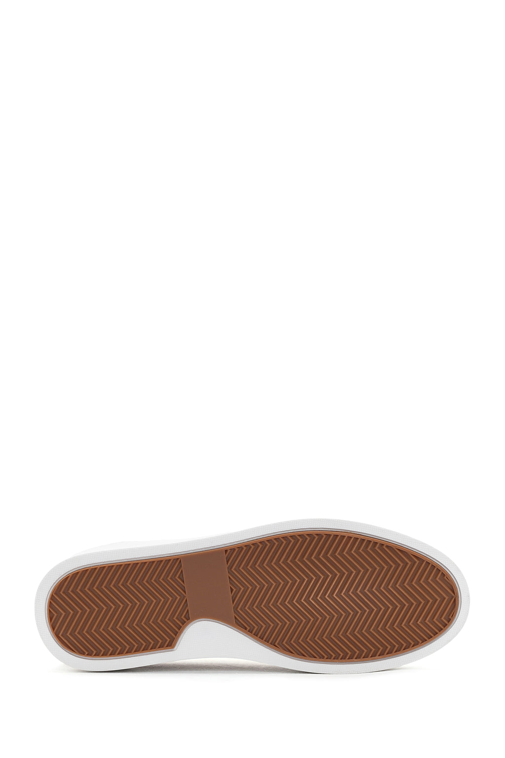 Erkek Bej Bağcıklı Deri Sneaker