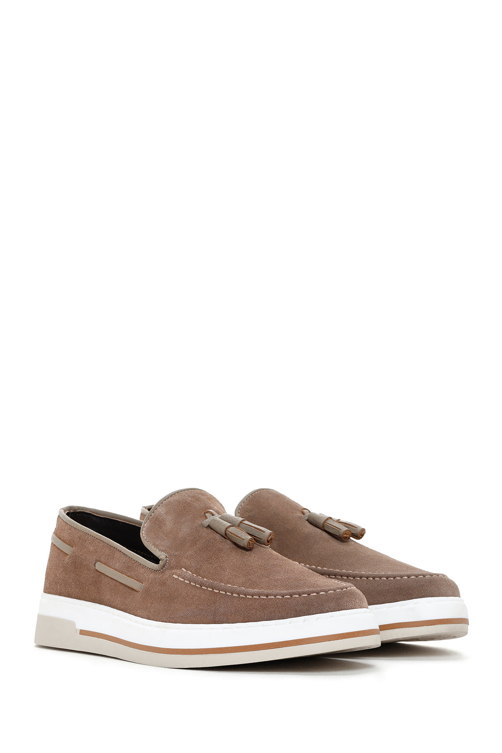 Erkek Vizon Süet Deri Casual Loafer
