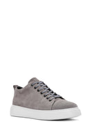 Erkek Gri Bağcıklı Süet Deri Sneaker | Derimod Erkek Gri Bağcıklı Süet Deri Sneaker | Derimod