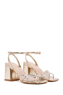 Women's Gold Ankle Strap Heeled Sandals | Derimod Women's Gold Ankle Strap Heeled Sandals | Derimod