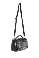 Women's Black Long Strap Printed Shoulder Bag | Derimod Women's Black Long Strap Printed Shoulder Bag | Derimod
