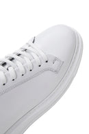 Erkek Beyaz Bağcıklı Deri Sneaker | Derimod Erkek Beyaz Bağcıklı Deri Sneaker | Derimod